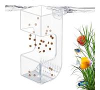Fierudeng Bac d'alimentation pour Aquarium, Conteneur de Nourriture Transparent coulant, Bac Distributeur de Nourriture pour Poisson, Anti-Dispersion Nourriture pour Crevette Betta Vacances Voyage
