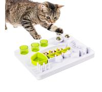 Fierudeng Bol Anti-Glouton pour Chien | Puzzle Alimentaire Forme Poisson pour Chien | Plateau Anti-Dérapant avec 3 Balles D'À Chat | pour Stimulation Intellectuelle Entraînement Anti-Ennui Nourriture