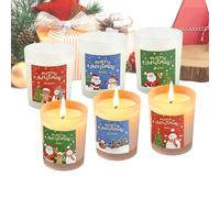 Fierudeng Bougies Parfumées - 6 Pièces De Parfum D'Ambiance De Noël,Bougie Parfumée Élégante Dans Un Pot De - Pour Ambiance Salle De Bains Soirées Décoration De La Maison Fête Chambre Relaxation