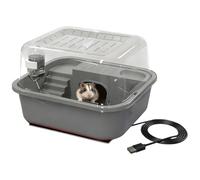 Fierudeng Cage pour hamster - Avec double niveau et roue, cage à hamster avec coussin chauffant USB - Pour écureuils, gerbilles, pour calmer, jouer, se déplacer, pour balcon, salle de classe