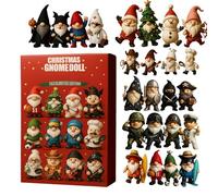 Fierudeng Calendrier de l'Avent Gnome,Jouet Décoratif Plat En Acrylique | Calendriers De L'Avent Des Lutins De Noël - Pour Fêtes Mariage Bureau Mur Arbre Adultes