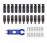 Fierudeng Connecteurs pour Panneaux Solaires | Connecteurs d'Adaptateur pour Panneaux Solaires par 10 Paires - Kit Câblage Renforcé Outils de sertissage avec Clé pour Maison Camping-Car Extérieur