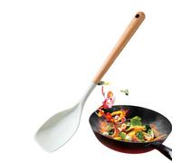 Fierudeng Cuillère Spatule En Silicone,Ustensile En Silicone Souple - Spatule pour la Pâtisserie avec Manche en Bois - Pour La Cuisine La Pâtisserie Le Mélange La Friture Les Légumes La Viande Et La