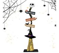 Fierudeng Décoration de Balai Halloween | Halloween en Bois alimenté par Une Batterie | Panneau de Balai de Sorcière Lumineux | pour fêtes d'halloween Maison intérieur extérieur Porche Jardin Patio
