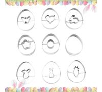 Fierudeng Emporte-pièces de Pâques - Emporte-pièces en forme de lapin, poussin, carotte, - Emporte-pièces à double couche pour la pâtisserie des fêtes