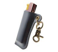 Fierudeng Étui d'allumage en cuir - Porte-clés - Housse rétro avec porte-clés utilisé pour ranger et protéger les briquets des rayures sur les bords, Noir , Refer to description