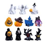 Fierudeng Figurines Miniatures d'halloween | Décor de Petites Figurines Fantômes Halloween,Lot de 11 en Résine Réutilisables Décorations pour Scènes Effrayantes pour Table de Nuit Chambre