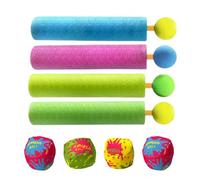 Fierudeng Lanceur d'eau - Jouet Squirter Mousse Plage - 4 Pièces Pistolets À Eau avec Balle pour Rassemblement Familial Fête De Piscine Camping Parc Activités Jeux en Plein Air