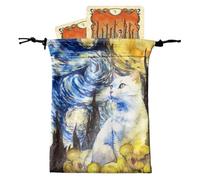 Fierudeng Pochette pour cartes de tarot - Pochette à bijoux pour cartes - Sac de rangement avec cordon de serrage pour protéger vos cartes, organiser vos effets personnels et dire adieu aux bureaux et