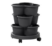 Fierudeng Pot Vertical empilable à 3 Niveaux pour Fraises - Pot empilable - Jardinière Verticale pour Fraises - Permet de cultiver des Pommes de Terre, des Fraises et Une variété de légumes dans Un