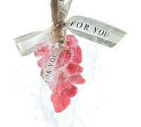 Fierudeng Savon Fraise en Forme de Fruit, Pour Peau Sensible avec Cordon, Nettoyant Eclaircissant Decoratif Hydratant Pour Soin Peau Hommes Femmes Mains Corps