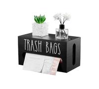 Fierudeng Support et distributeur pour sacs poubelle, de rangement en papier de bois, porte-sacs pour cuisine - pour évier, armoire, bureau, maison, appartement, bureau, buanderie et salle de bain