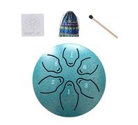 Fierudeng Tambour de pluie pour l'extérieur, tambours de langue pour adultes - 6 notes 3 pouces petit tambour éthéré pour la méditation - Instrument à tambour en acier, comprend un livre de musique et