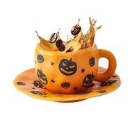 Fierudeng Tasse à café Halloween 320 ml Tasse en céramique petit-déjeuner lait Récipient Boisson Café Bière Jus Thé Lait Étudiants Professeurs Fêtes Collectionneurs Hôtellerie Bureau Studio