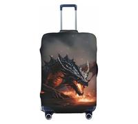 Fiery Black Dragon Attack Housses de bagage de voyage élastiques 45,7 à 81,3 cm, noir, M