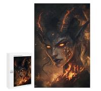 Fiery Demon Portrait Puzzle 1000 Pièces Educa Jouet en Bois Cadeau Unique Décoration Intérieure Jeu Éducatif Challenge Toy Adultes Et Enfants À Partir De 14 Ans 1000 PCS