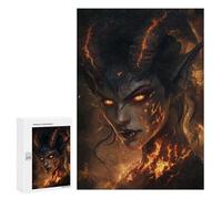 Fiery Demon Portrait Puzzle 300 Pièces Educa Jouet en Bois Cadeau Unique Décoration Intérieure Jeu Éducatif Challenge Toy Adultes Et Enfants À Partir De 14 Ans 300 PCS
