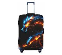 Fiery Dragon Housse de protection élastique pour valise de voyage Motif imprimé anti-rayures, Noir , S