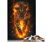 Fiery Leopard Puzzle 1000 Pièces Educa Jouet en Bois Cadeau Unique Décoration Intérieure Jeu Éducatif Challenge Toy Adultes & Enfants des 14 Ans 1000pcs (40x28cm)