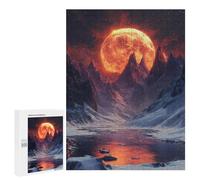 Fiery Moonlit Mountain Valley Puzzle 1000 Pièces Educa Jouet en Bois Cadeau Unique Décoration Intérieure Jeu Éducatif Challenge Toy Adultes Et Enfants À Partir De 14 Ans 500 PCS