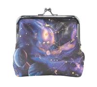 Fiery Phoenix Porte-monnaie multifonction à bouton-pression ouvert Orange 11,4 x 10,4 cm, Aquarelle Violette Planètes Galaxie, one size, Aquarelle Violette Planètes Galaxie
