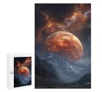 Fiery Planet Over Mountain Range Puzzle 1000 Pièces Educa Jouet en Bois Cadeau Unique Décoration Intérieure Jeu Éducatif Challenge Toy Adultes Et Enfants À Partir De 14 Ans 1000 PCS