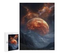 Fiery Planet Over Mountain Range Puzzle 1000 Pièces Educa Jouet en Bois Cadeau Unique Décoration Intérieure Jeu Éducatif Challenge Toy Adultes Et Enfants À Partir De 14 Ans 500 PCS