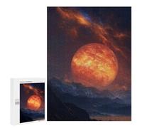 Fiery Planet Rising Over Mountains Puzzle 1000 Pièces Educa Jouet en Bois Cadeau Unique Décoration Intérieure Jeu Éducatif Challenge Toy Adultes Et Enfants À Partir De 14 Ans 500 PCS