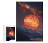 Fiery Planet Rising Over Mountains Puzzle 1000 Pièces Educa Jouet en Bois Cadeau Unique Décoration Intérieure Jeu Éducatif Challenge Toy Adultes Et Enfants À Partir De 14 Ans 1000 PCS