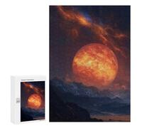 Fiery Planet Rising Over Mountains Puzzle 300 Pièces Educa Jouet en Bois Cadeau Unique Décoration Intérieure Jeu Éducatif Challenge Toy Adultes Et Enfants À Partir De 14 Ans 300 PCS