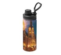 Fiery Red Street Bouteille de sport portable en acier inoxydable de grande capacité pour l'extérieur