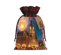 Fiery Red Street Sac cadeau avec cordon de serrage Deux couleurs S Beau Pratique Convient pour Noël Anniversaire