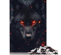 Fiery Wolf Puzzle 1000 Pieces Cadeau Unique Jeu Éducatif Défi Jouet À De Qualité Supérieure Peinture Art pour Adultes Et Enfants 1000pcs (75x50cm)