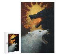 Fiery Wolves Artistic Battle Puzzle 1000 Pièces Educa Jouet en Bois Cadeau Unique Décoration Intérieure Jeu Éducatif Challenge Toy Adultes Et Enfants À Partir De 14 Ans 1000 PCS