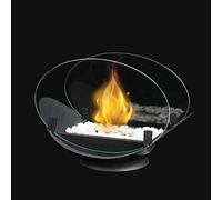 Fiérza Cheminée Portable de Table - Brasero Bioéthanol, Feu Intérieur/Extérieur - Cheminée à Poser, Poêle Bioéthanol, Design Moderne - Cheminée Table, sans Fumée ni Odeur, Idée Cadeau (Assiette)