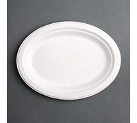 Fiesta Compostable Bagasse Oval Plate 10x8 (Pack 50)