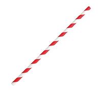 Fiesta Compostable Bendy Paper Straw Red Stripe - 210mm 6mm (Pack 250)