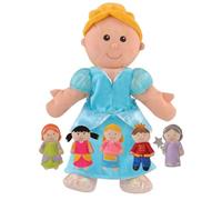 Fiesta Crafts Set marionnettes Cendrillon Main et Doigts - marionnette Douce avec 5 marionnettes : Prince, Marraine fée - Jouet éducatif pour développer l’Imagination 3 à 9 Ans