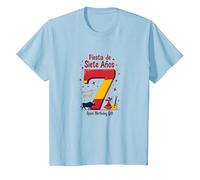 Fiesta de Siete Anos Espagnol 7ème Anniversaire Cadeau T-Shirt, Enfant, Bleu Céleste, 2 Ans