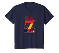 Fiesta de Siete Anos Espagnol 7ème Anniversaire Cadeau T-Shirt, Enfant, Bleu Marine, 4 Ans