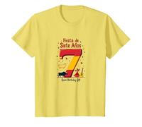 Fiesta de Siete Anos Espagnol 7ème Anniversaire Cadeau T-Shirt, Enfant, Citron, 6 Ans