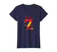 Fiesta de Siete Anos Espagnol 7ème Anniversaire Cadeau T-Shirt, Femme, Bleu Marine, XXL
