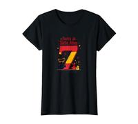 Fiesta de Siete Anos Espagnol 7ème Anniversaire Cadeau T-Shirt, Femme, Noir, S