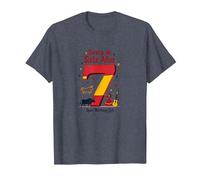 Fiesta de Siete Anos Espagnol 7ème Anniversaire Cadeau T-Shirt, Homme, Bleu Chiné, 5XL