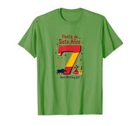 Fiesta de Siete Anos Espagnol 7ème Anniversaire Cadeau T-Shirt, Homme, Herbe, XL