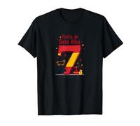 Fiesta de Siete Anos Espagnol 7ème Anniversaire Cadeau T-Shirt, Homme, Noir, XXL