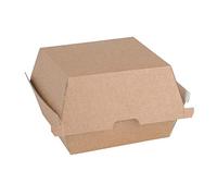 Fiesta Green Lot de 200 petites boîtes à hamburger compostables en papier kraft 85 x 105 x 105 mm FB664
