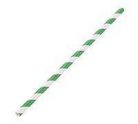 Fiesta Green Lot de 250 Pailles en Papier Compostables Motif Rayures Vertes