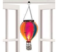 Fiesta Lampes solaires en forme de ballon flamboyant | Lampe solaire d'extérieur à suspendre | Décoration de jardin en montgolfière | Lumières LED à flamme vacillante | Lampe solaire d'extérieur pour
