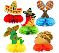 Fiesta Lot de 5 centres de table en nid d'abeille pour décoration de fête mexicaine Cinco de Mayo